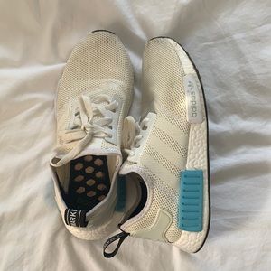 White and blue Adidas